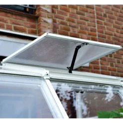 8'x8' Palram Canopia Rion White Sun Room Walk In Wall Greenhouse (2.4x2.4m) -Zen Gardenia Sales 702121 sun room clear 8x8 window2