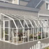 8'x14' Palram Canopia Rion White Sun Room Walk In Wall Greenhouse (2.4x4.2m) -Zen Gardenia Sales 702133 sun room clear 8x14 main