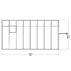 8'x16' Palram Canopia Rion White Sun Room Walk In Wall Greenhouse (2.4x4.8m) -Zen Gardenia Sales 702135 sun room clear 8x16 drawing2