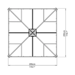 Palram Canopia Palermo 3000-3x3 Garden Gazebo -Zen Gardenia Sales 702425 palram garden gazebo palermo 3000 drawing topview