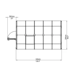 6'x10' Palram Canopia Rion EcoGrow Walk In Green Polycarbonate Greenhouse (1.8x3m) -Zen Gardenia Sales 702468 rion greenhouses eco grow 6x10 drawing topview