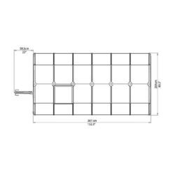 6'x12' Palram Canopia Rion EcoGrow Large Green Polycarbonate Greenhouse (1.8x3.6m) -Zen Gardenia Sales 702471 rion greenhouses eco grow 6x12 drawing topview