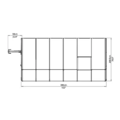6'x12' Palram Canopia Rion White Sun Room Walk In Wall Greenhouse (1.8x3.6m) 13 6'x12' Palram Canopia Rion White Sun Room Walk In Wall Greenhouse (1.8x3.6m) -Zen Gardenia Sales 702486 rion greenhouses sunroom sunlounge 6x12 drawing topview