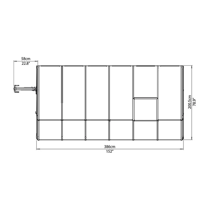 6'x12' Palram Canopia Rion White Sun Room Walk In Wall Greenhouse (1.8x3.6m) 8 6'x12' Palram Canopia Rion White Sun Room Walk In Wall Greenhouse (1.8x3.6m) - Image 6
