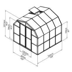 Palram Canopia Rion Grand Gardner 8x8 Green Greenhouse -Zen Gardenia Sales 702492 rion greenhouses grand gardener prestige 8x8 drawing isoview