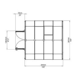 Palram Canopia Rion Grand Gardner 8x8 Green Greenhouse -Zen Gardenia Sales 702492 rion greenhouses grand gardener prestige 8x8 drawing topview