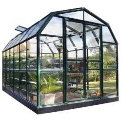 8'x12' Palram Canopia Rion Grand Gardener Large Polycarbonate Greenhouse (2.4x3.6m) -Zen Gardenia Sales 702493 grand gardener clear 8x12 cutout1