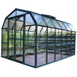 8'x12' Palram Canopia Rion Grand Gardener Large Polycarbonate Greenhouse (2.4x3.6m) -Zen Gardenia Sales 702493 grand gardener clear 8x12 cutout2
