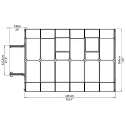 8'x12' Palram Canopia Rion Grand Gardener Large Polycarbonate Greenhouse (2.4x3.6m) -Zen Gardenia Sales 702493 grand gardener clear 8x12 drawing2
