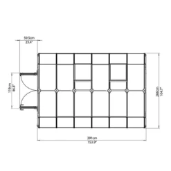 8'x12' Palram Canopia Rion Hobby Gardener Large Green Greenhouse (2.4x3.6m) -Zen Gardenia Sales 702497 rion greenhouses hobbygardener 8x12 drawing topview