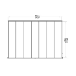 10x14 Palram Canopia Sierra White Patio Cover -Zen Gardenia Sales 702640 palram sierra patio cover roof white 3x4 25 drawing2