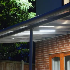 10x14 Palram Canopia Sierra White Patio Cover -Zen Gardenia Sales 702640 palram sierra patio cover roof white 3x4 25 lighting1