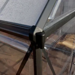 6' X 10' Palram Canopia Hybrid Grey Greenhouse (1.85m X 3.06m) -Zen Gardenia Sales 702767 hybrid 6x10 grey greenhouse close up4 min 1