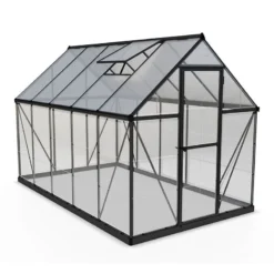 6' X 10' Palram Canopia Hybrid Grey Greenhouse (1.85m X 3.06m) -Zen Gardenia Sales 702767 hybrid 6x10 grey greenhouse cutout1 min 1