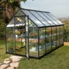 6' X 10' Palram Canopia Hybrid Grey Greenhouse (1.85m X 3.06m) -Zen Gardenia Sales 702767 hybrid 6x10 grey greenhouse insitu1 min 1