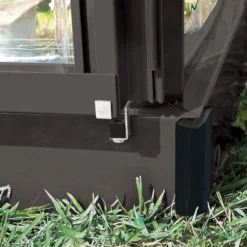 6' X 8' Palram Canopia Hybrid Grey Greenhouse (1.85m X 2.41m) -Zen Gardenia Sales 702768 hybrid 6x8 grey greenhouse close up6 min 1