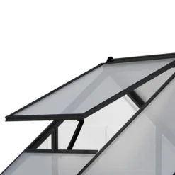 6' X 4' Palram Canopia Hybrid Grey Greenhouse (1.85m X 1.26m) -Zen Gardenia Sales 703483 hybrid 6x4 grey greenhouse close up1 min 1