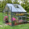 6' X 6' Palram Canopia Hybrid Grey Greenhouse (1.85m X 1.86m) -Zen Gardenia Sales 703484 hybrid 6x6 grey greenhouse insitu min 1