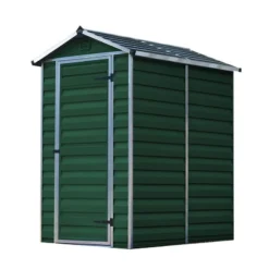 4' X 6' Palram Canopia Dark Green Skylight Plastic Shed (1.21m X 1.77m) -Zen Gardenia Sales 703651 skylight shed 4x6 dark green cutout min