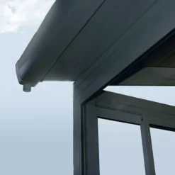 10x14 Palram Canopia SanRemo Grey Lean-To Conservatory -Zen Gardenia Sales 703708 palram sanremo lean to conservatory 3x4 25 grey guttering