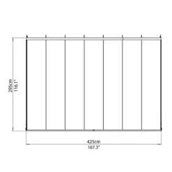 10x14 Palram Canopia SanRemo Grey Lean-To Conservatory -Zen Gardenia Sales 703708 3x4 25 palram sanremo grey lean to conservatory drawing1