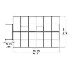 8'x12' Palram Canopia Bella Large Walk In Silver Aluminium Framed Greenhouse (2.4x3.6m) -Zen Gardenia Sales 703730 08