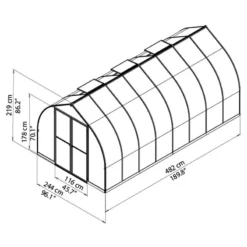 8'x16' Palram Canopia Bella Large Walk In Silver Aluminium Framed Greenhouse (2.4x4.8m) -Zen Gardenia Sales 703731 07