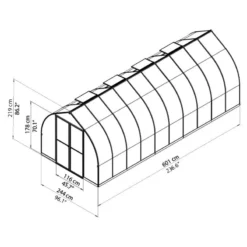 8'x20' Palram Canopia Bella Large Walk In Silver Aluminium Framed Greenhouse (2.4x6m) -Zen Gardenia Sales 703732 07