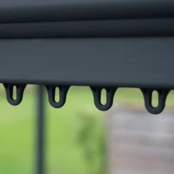 14x14 Palram Canopia Palermo 4300 Grey Garden Gazebo -Zen Gardenia Sales 704044 palram palermo 4300 garden gazebo grey curtain hooks