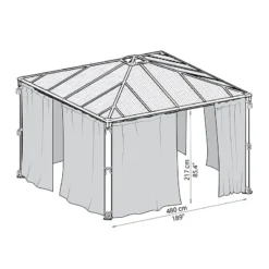 14x14 Palram Canopia Palermo 4300 Grey Garden Gazebo -Zen Gardenia Sales 704044 palram palermo 4300 garden gazebo grey drawing4