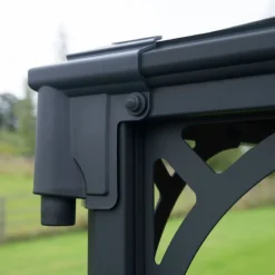 14x14 Palram Canopia Palermo 4300 Grey Garden Gazebo -Zen Gardenia Sales 704044 palram palermo 4300 garden gazebo grey gutter