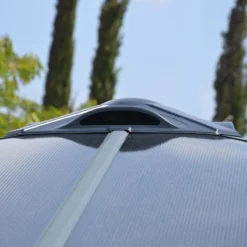 14x14 Palram Canopia Palermo 4300 Grey Garden Gazebo -Zen Gardenia Sales 704044 palram palermo 4300 garden gazebo grey roof vent