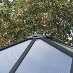 14x14 Palram Canopia Palermo 4300 Grey Garden Gazebo -Zen Gardenia Sales 704044 palram palermo 4300 garden gazebo grey vent