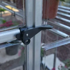 8'x4' Palram Canopia Hybrid Silver Lean To Wall Walk In Greenhouse (2.4x1.22m) -Zen Gardenia Sales 704052 lean to grow house 8x4 silver hybrid door handle