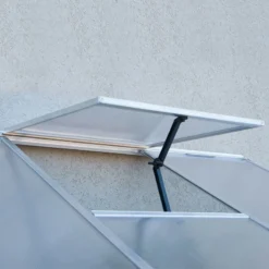 8'x4' Palram Canopia Hybrid Silver Lean To Wall Walk In Greenhouse (2.4x1.22m) -Zen Gardenia Sales 704052 lean to grow house 8x4 silver hybrid roof vent1