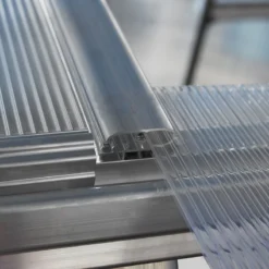 8'x4' Palram Canopia Hybrid Silver Lean To Wall Walk In Greenhouse (2.4x1.22m) -Zen Gardenia Sales 704052 lean to grow house 8x4 silver hybrid sliding panel