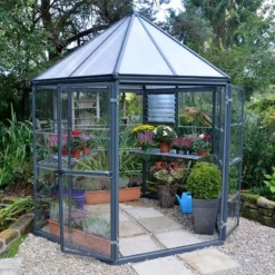 8x7 Palram Canopia Oasis Hexagonal Polycarbonate Greenhouse -Zen Gardenia Sales 704053 8ft palram oasis hexagonal polycarbonate greenhouse no2