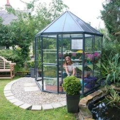 8x7 Palram Canopia Oasis Hexagonal Polycarbonate Greenhouse -Zen Gardenia Sales 704053 8ft palram oasis hexagonal polycarbonate greenhouse no4