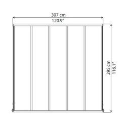 10x10 Palram Canopia Olympia Grey Patio Cover With Clear Panels 17 10x10 Palram Canopia Olympia Grey Patio Cover With Clear Panels -Zen Gardenia Sales 704215 palram olympia patio cover roof grey 3x3 05 drawing2