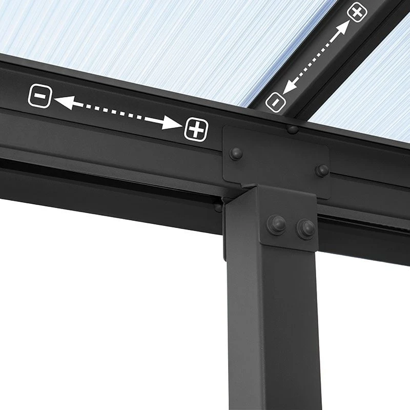 10x14 Palram Canopia Olympia Grey Patio Cover With Clear Panels 7 10x14 Palram Canopia Olympia Grey Patio Cover With Clear Panels - Image 5