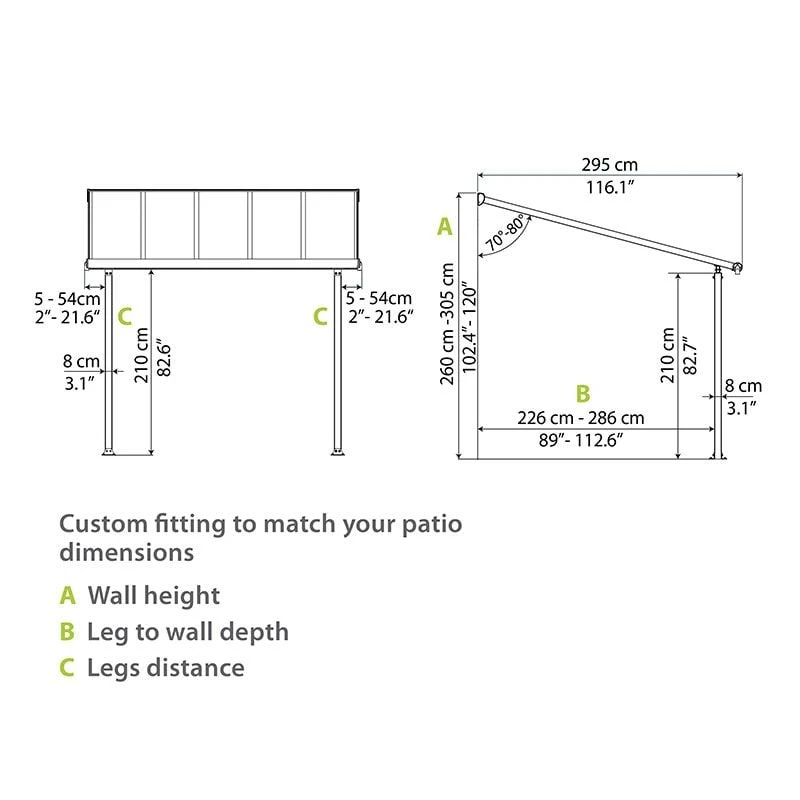 10x14 Palram Canopia Olympia Grey Patio Cover With Clear Panels 9 10x14 Palram Canopia Olympia Grey Patio Cover With Clear Panels - Image 7