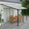 10x14 Palram Canopia Olympia Grey Patio Cover With Clear Panels -Zen Gardenia Sales 704217 palram olympia patio cover roof grey 3x4 25 main