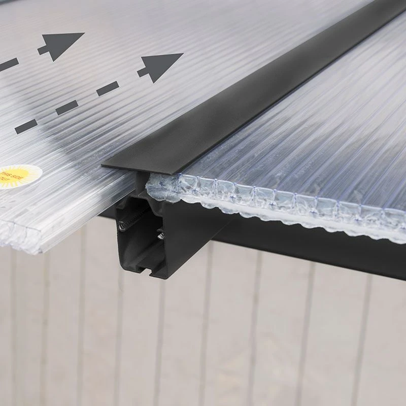 10x14 Palram Canopia Olympia Grey Patio Cover With Clear Panels 5 10x14 Palram Canopia Olympia Grey Patio Cover With Clear Panels - Image 3