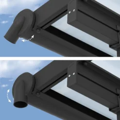 10x18 Palram Canopia Olympia Grey Patio Cover With Clear Panels -Zen Gardenia Sales 704219 palram olympia patio cover roof grey 3x5 46 adjustable gutters