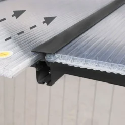 10x18 Palram Canopia Olympia Grey Patio Cover With Clear Panels -Zen Gardenia Sales 704219 palram olympia patio cover roof grey 3x5 46 sliding panels