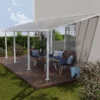 10' X 24' Palram Canopia Olympia White Patio Cover With Clear Panels (2.95m X 7.39m) -Zen Gardenia Sales 704354 10x24 palram olympia white patio cover clear panels insitu min 1