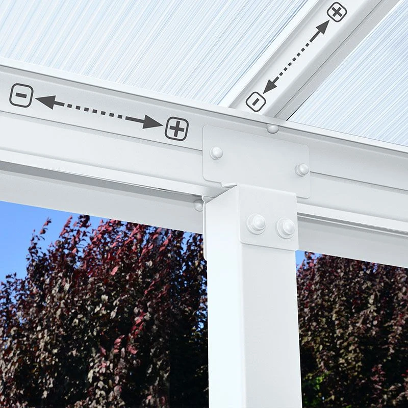 10' X 28' Palram Canopia Olympia White Patio Cover With Clear Panels (2.95m X 8.60m) 8 10' X 28' Palram Canopia Olympia White Patio Cover With Clear Panels (2.95m X 8.60m) - Image 6