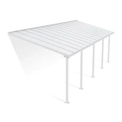 10' X 28' Palram Canopia Olympia White Patio Cover With Clear Panels (2.95m X 8.60m) 15 10' X 28' Palram Canopia Olympia White Patio Cover With Clear Panels (2.95m X 8.60m) -Zen Gardenia Sales 704357 10x28 palram olympia white patio cover clear panels cutout min 1