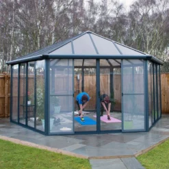 20x17 Palram Canopia Garda Enclosed Grey Gazebo -Zen Gardenia Sales 704467 palram garda enclosed grey gazebo no3