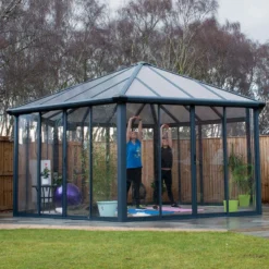 20x17 Palram Canopia Garda Enclosed Grey Gazebo -Zen Gardenia Sales 704467 palram garda enclosed grey gazebo no5